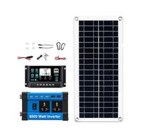 Inverter Convertisseur Kit De Générateur Solaire Peak 6000W 200W Panneau Intelligent Onduleur 12V DC À 110V 220V AC Système Contrôle 100A(110V Solar kit)