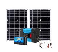 Inverter Convertisseur Kit Solaire Complet 2x300W Onduleur 6000w 220v Système d'alimentation Portable Extérieur Contrôleur Solar30A Voiture Camping RV(220V Blue)