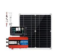 Inverter Convertisseur Kit Solaire Complet De Mise À Niveau 6000W Contrôleur 100A Panneau Mono 300W Onduleur 12V-110/220V Et Montage d'alimentation Hors Réseau(Solar kit 110V)