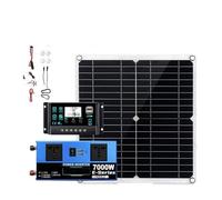Inverter Convertisseur Kit Système Solaire 7000W avec Panneau 300W + Contrôleur 100A + Onduleur 12V/24V À 110V/220V pour Maison/RV/Camping(110V Solar kit)