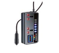 Inverter Convertisseur Onduleur Voiture 9 en 1 12 V/24 V CC vers 220 V CA 200 W PD+QC3.0 Double Port USB Chargeur Type C Adaptateur Allume-Cigare(with Voltage Display)