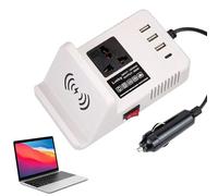 Inverter de voiture - Convertisseur d'alimentation de 200 W avec ports de charge USB triple | Adaptateur de tension compact pour connecter l'électronique dans la cabine du véhicule, solution de