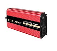 Inverter Onduleur Sinusoïdal Pur 1000 W/2200 W/3000 W/4000 W DC 12 V/24 V vers AC 220 V 50 Hz, Adaptateur De Chargeur, Prise UE Convertisseur Tension(12V,5000W)