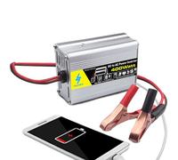 Invertisseur Sinusoïdal - Convertisseur De Puissance 400W 12V en 220 V pour Le Camion RV De Voiture | Chargeur D'onduleur Solaire avec Clips De Batterie, Dispositif D'énergie Compacte pour Le Système
