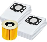 Invest 10 Sacs à poussière + filtres pour Kärcher KFI 357 KFI357 KA 40 2.863-314.0 WD2 Plus WD3 WD3s remplacement