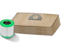 Invest 10 sacs aspirateur + filtres pour Kärcher MV3, WD3, 6.959-130, WD3.200, WD3.500, A2201, 2504, 2204