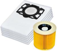 Invest 5 Sacs à poussière + filtres pour Kärcher KFI 357 KFI357 KA 40 2.863-314.0 WD2 Plus WD3 WD3s remplacement