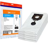 Invest 5 Sacs aspirateur adapté pour Kärcher 2.889-155.0 Kärcher NT 40/1 Tact Te L, NT 50/1 Tact Te L 40 litres 50 litres Sacs de rechange Kärcher 2.889-155.0