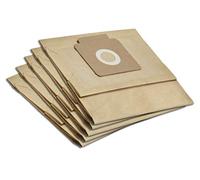 Invest - Lot de 5 sacs d'aspirateur de rechange, sacs filtrants compatibles avec Kärcher : 6.904-312, 6.904-318, 6.907-011, NT 360, NT 360 Eco Xpert, T 12/1, T 12/1 Eco Efficiency - Marron