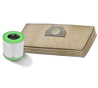 Invest - Sacs d'aspirateur de rechange, sacs filtrants compatibles avec Kärcher : 2201, 2201F, 2204, 2901F, 3000, 6.904-263, A2200, A2201, A2201 F, A2204, A2204 AF, A2204 FIFA, A22066 X - Marron, 5 1