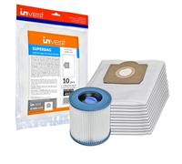 Invest - Sacs d'aspirateur de rechange, sacs filtrants compatibles avec Karcher : A 2150, 2201, 2201 F, A 2204, 2231 Pt, 2251, 2251 Inox, 2251 Me, A 2254 Me, A 2504, A 2534, A 2534 Pt - Blanc, 100 1