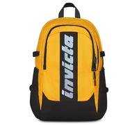 Invicta Act Plus Sac à dos de bureau en fibre optique, jaune, double compartiment avec poche PC 14", poche gourde, poche avec organiseur, sangle de taille, sangles de poitrine et réglage du volume, 29