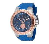 INVICTA Aviator 49309 Montre Homme - Entanche - Analogique - Mouvement à Quartz - Acier Inoxydable avec Cadran Bleu - 50mm