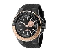 INVICTA Aviator 49725 Montre Homme - Entanche - Analogique - Mouvement à Quartz - Acier Inoxydable avec Cadran Noir - 50mm