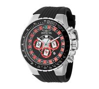 INVICTA Aviator 49850 Montre Homme - Entanche - Analogique - Mouvement à Quartz - Acier Inoxydable avec Cadran Rouge - 50mm