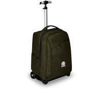 Invicta Chariot d'école Bénin Solid, vert militaire, 2 en 1, avec bretelles à usage sac à dos, poche porte-bouteille et porte-ordinateur portable, école et voyage, garçons, vert, Taglia unica,