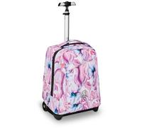 Invicta Chariot scolaire Bénin Fantasy, rose et violet, 2 en 1, avec bretelles à usage sac à dos, poche porte-bouteille et porte-ordinateur portable, école et voyage, garçons, rose, Taglia unica,
