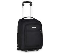 Invicta Chariot scolaire Bump, noir, 38 L, double compartiment, barre télescopique, roues 75 mm, poche équipée, compartiment pour PC, poches porte-horreau, école moyenne et supérieure, garçon, fille
