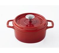 invicta cocotte ronde en fonte émaillée 24cm rubis 402240