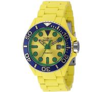 INVICTA Grand Diver 49483 Montre Homme - Entanche - Analogique - Mouvement à Quartz - Acier Inoxydable avec Cadran Jaune - 46mm
