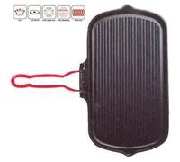 Invicta Grill Viande Rectangulaire en Fonte Noir 37 x 22 cm