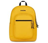 Invicta Jelek Plus City Sac à dos d'école, jaune, 34 l, double compartiment, double poche avant, poche avec organiseur, compartiment pour ordinateur portable, poche porte-bouteille, école moyenne et