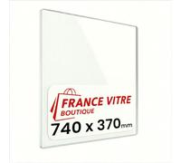 Invicta - modèle : Onyx - 740 x 370 x 4 mm - Vitre d’Insert pour cheminée et poêle à Bois - Verre de Rechange Haute température - jusqu'à 800°C