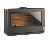 Invicta Poêle à bois PRESTON 12 kW – Rendement 75% – B. 80 cm – 100% fonte Anthracite