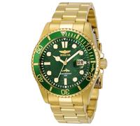 Invicta Pro Diver 30027 Montre Homme - Entanche - Analogique - Mouvement à Quartz - Acier Inoxydable avec Cadran Vert - 43mm
