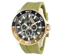 INVICTA Pro Diver 46036 Montre Homme - Entanche - Analogique - Mouvement à Quartz - Acier Inoxydable avec Cadran Vert - 50mm