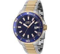 Invicta Pro Diver 46071 Montre Homme - Entanche - Analogique - Mouvement à Quartz - Acier Inoxydable avec Cadran Bleu - 45mm