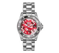 INVICTA Pro Diver 48568 Montre Homme - Entanche - Analogique - Mouvement à Quartz - Acier Inoxydable avec Cadran Rouge - 40mm