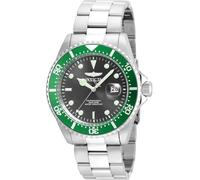 Invicta Pro Diver - Montre Homme Quartz en Acier Inoxydable - 43 mm, Argent / Vert