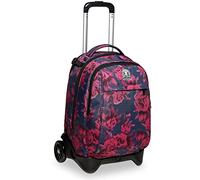 Invicta Sac à Dos à Roulettes, New Tech Roses Fantasy Sac à Livres à Roulettes, 3 En 1, Sac à Dos Détachable + Trolley, Filles et Garçons, pour L'École, le Sport, Pochette pour Ordinateur Portable
