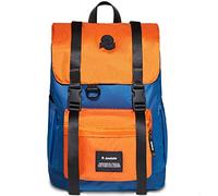 Invicta Sac à Dos, Chat Colorblock Sac à Dos Écologique, Sac à Livres, pour le Bureau, Escapade, pour L'École, le Sport, avec Poches Latérales et Pochette pour Ordinateur Portable, Bleu/Orange