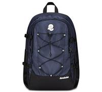 Invicta Sac à dos de bureau Act Plus Plain, bleu, double compartiment avec poche PC, poche gourde, poche avec organisateur, ceinture de taille, rubans de poitrine et réglage du volume, sac à dos de