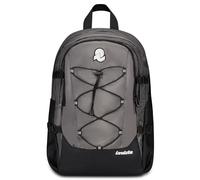 Invicta Sac à dos de bureau Act Plus Plain, gris, double compartiment avec poche PC, poche gourde, poche avec organisateur, ceinture de taille, rubans poitrine et réglage du volume, sac à dos de