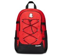 Invicta Sac à dos de bureau Act Plus Plain, rouge, double compartiment avec poche PC, poche gourde, poche avec organisateur, ceinture de vie, rubans de poitrine et réglage du volume, sac à dos de