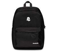 Invicta Sac à dos d'école CARLSON, noir - poche intérieure, poche pour PC, poches latérales porte-bouteille - sac à dos de voyage, sac à dos université - Eco Material, Jet Black, 30 x 41,5 x 18,