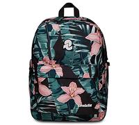 Invicta Sac à dos d'école LAB, rose - sac à dos double compartiment - poche organisateur pour PC, poches latérales pour bouteille d'eau - Eco Material, Hibiscus Tropical, 30,5 x 39 x 21,5 cm, école