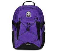Invicta Sac à dos d'école Moab solide, violet, double compartiment avec sangle à taille et ruban de poitrine, poche pour PC, poche porte-bouteille et poche avec organisateur, sac à dos voyage,