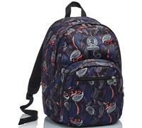 Invicta Sac à Dos, Format Paisley Sac à Dos Sac à Livres, Taille Unique pour Adolescents, Filles et Garçons, Grande Capacité, pour L'École, le Sport & les Loisirs, design Italien, Noir
