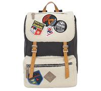 Invicta Sac à Dos, Jolly Bear Patch Sac à Dos, Sac à Dos Décontracté, pour le Bureau, Escapade, pour L'École, le Sport, les Loisirs, Pochette pour Ordinateur Portable 14'', design Italien, Gris/Blanc