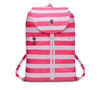 Invicta Sac à dos - MINISAC NEXT - Pliable et Poche - Voyage & Loisirs - Sac à dos pour homme femme à rayures - Icône - PACKABLE, Rose/blanc (Fuchsia Fluo), Taglia unica, Décontracté