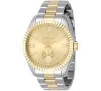 INVICTA Specialty 49388 Montre Homme - Entanche - Analogique - Mouvement à Quartz - Acier Inoxydable avec Cadran Or - 43mm