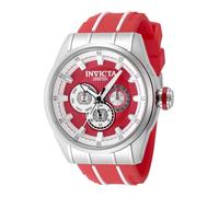 INVICTA Speedway 49051 Montre Homme - Entanche - Analogique - Mouvement à Quartz - Acier Inoxydable avec Cadran Rouge - 48mm