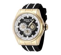INVICTA Speedway 49055 Montre Homme - Entanche - Analogique - Mouvement à Quartz - Acier Inoxydable avec Cadran Noir - 48mm