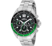 INVICTA Speedway 49363 Montre Homme - Entanche - Analogique - Mouvement à Quartz - Acier Inoxydable avec Cadran Noir - 44mm