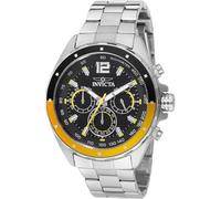 INVICTA Speedway 49365 Montre Homme - Entanche - Analogique - Mouvement à Quartz - Acier Inoxydable avec Cadran Noir - 44mm