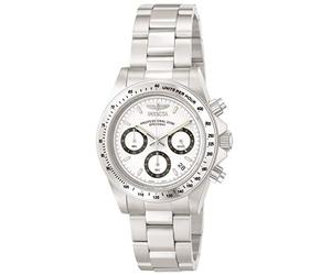 INVICTA Speedway 9211 Montre Homme - Entanche - Analogique - Mouvement à Quartz - Acier Inoxydable avec Cadran Blanc - 39mm
